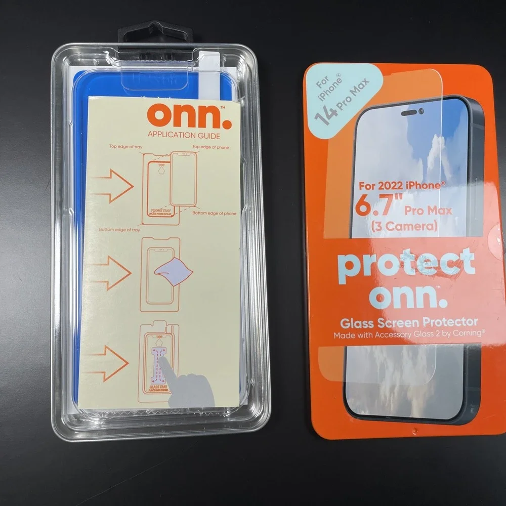 Onn. Glass Screen Protector for iPhone 14 Pro Max 2022 6.7 (3 Camera) New In Box